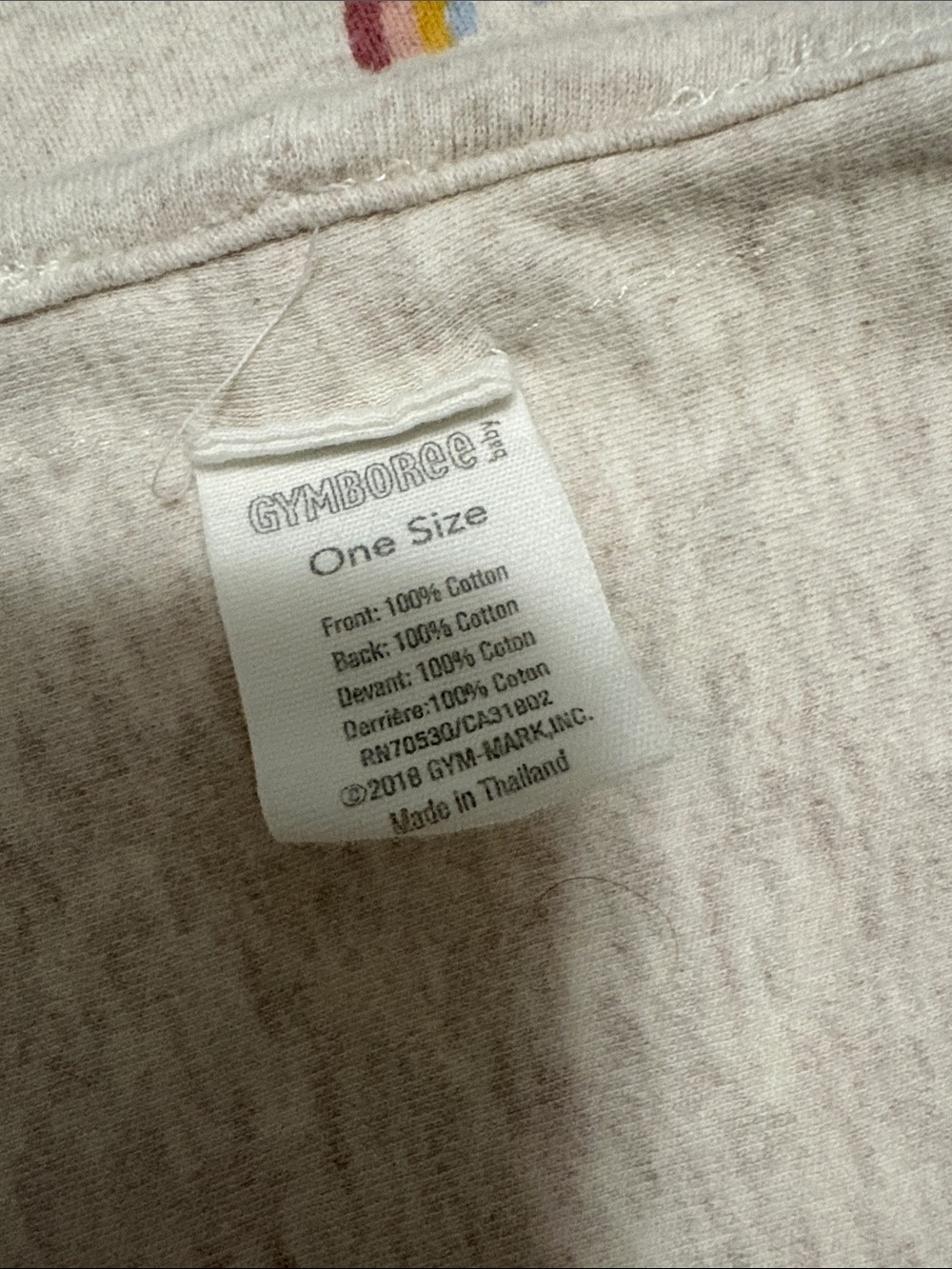 Gymboree Neutral Rainbow Print Nursery Blanket - Soft Cream - Picture 2 of 4